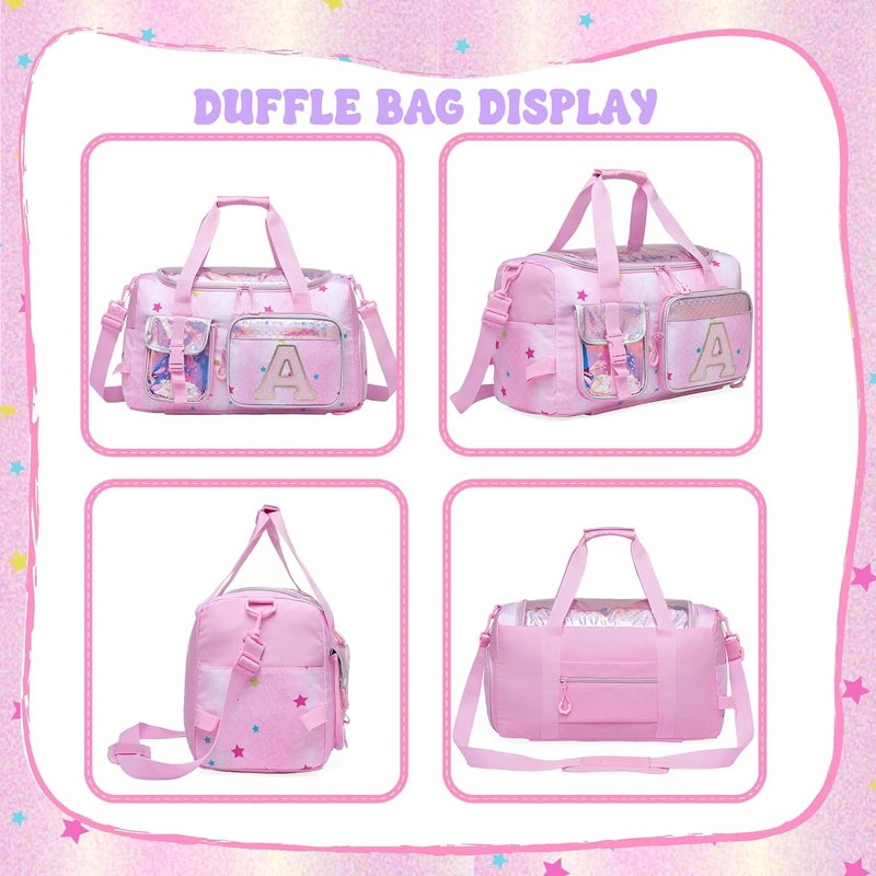 Oruiji Kids Duffle Bag Girls Travel Bag for Kids Overnight Bag for Girls Dance Bag for Girl Weekender Bag Kid Gym Bag with Shoe Compartment for Travel - Image 5